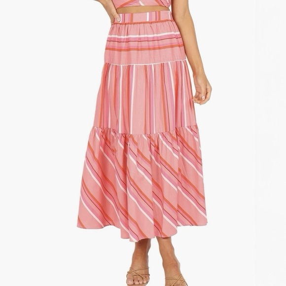 NWT Petal And Pup Pink Striped Sophia Long Skirt Size XL - Picture 1 of 7